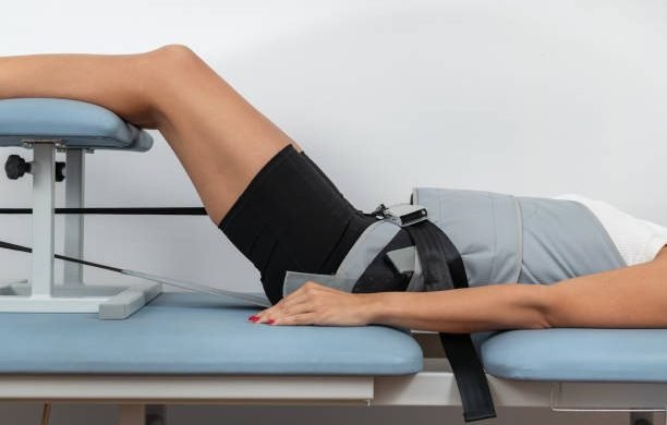 Mechanical traction is used to relieve back pain and stiffness by gently stretching the spine, reducing pressure on spinal discs, and promoting better mobility and recovery